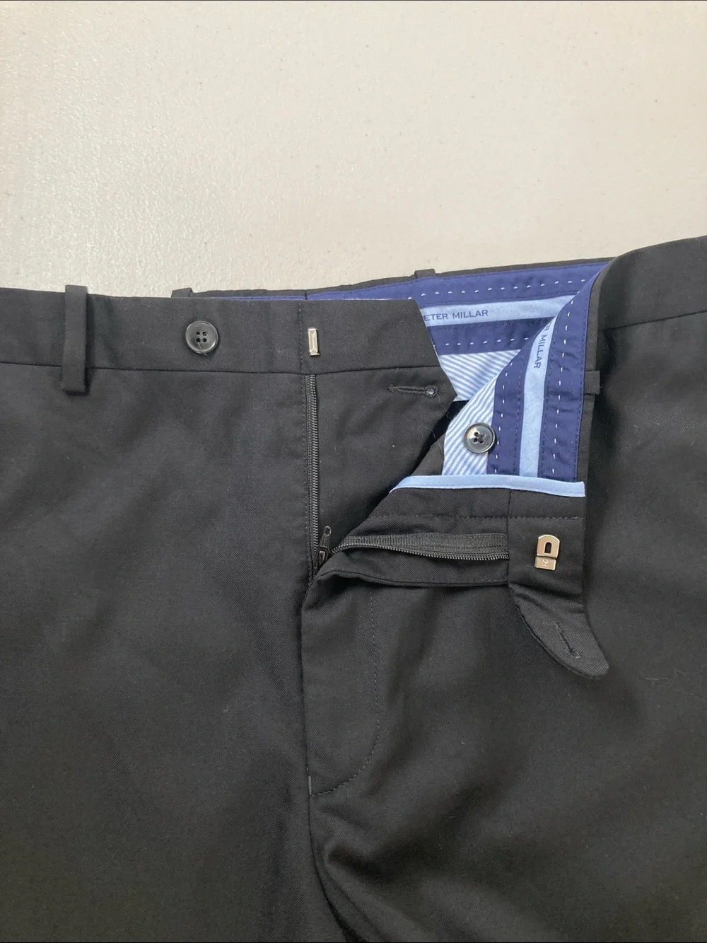 Peter Millar Flat Front Black Suit Dress Pants Size 42
